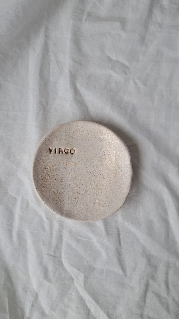 Virgo zodiac sign bowl - white shimmering