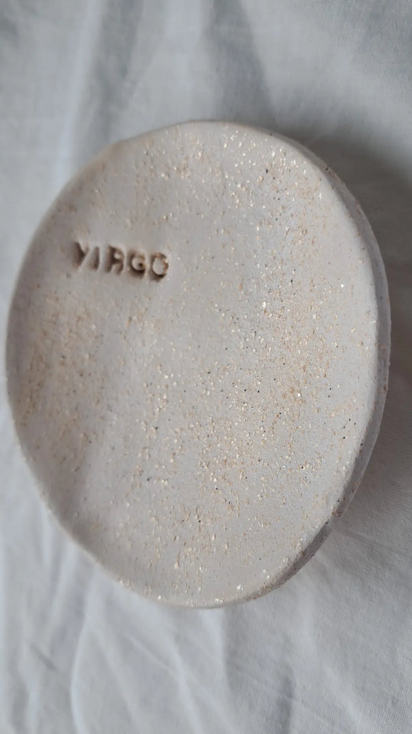 Virgo zodiac sign bowl - white shimmering