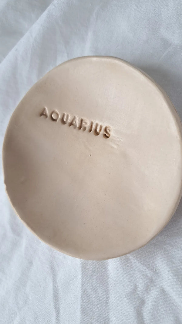 Aquarius zodiac sign bowl - half matt